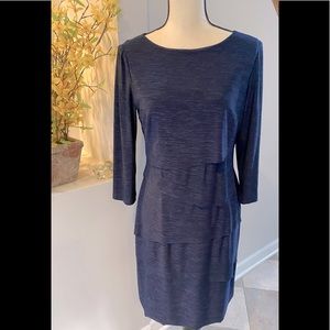 Tahari ASL Navy Tiered dress size 6